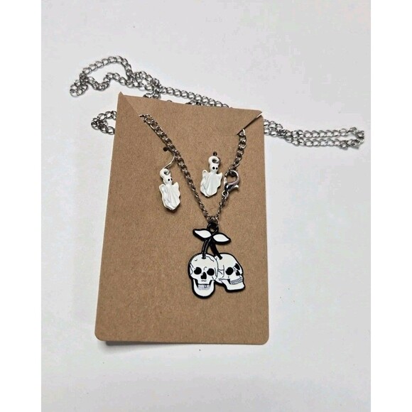 Jewelry Lot Skull Spooky Gothic Skeleton Theme Clean Curated Bundle Free Gift - Picture 14 of 16